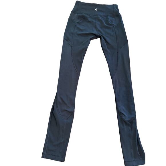 Lululemon high waisted luon leggings size 4 black VGUC - Picture 1 of 8